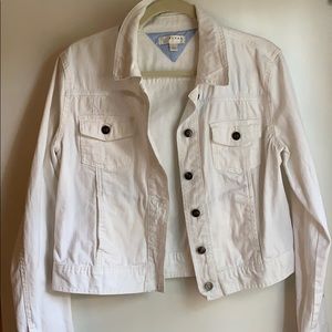 Kenar white Jean jacket with blue and white stripe